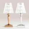 Lámpara de mesa LED recargable Kartell Battery, 30 cm, color cromo, IP54