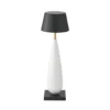 lámpara de mesa LED recargable Thala, blanco/negro, IP65, 24 cm