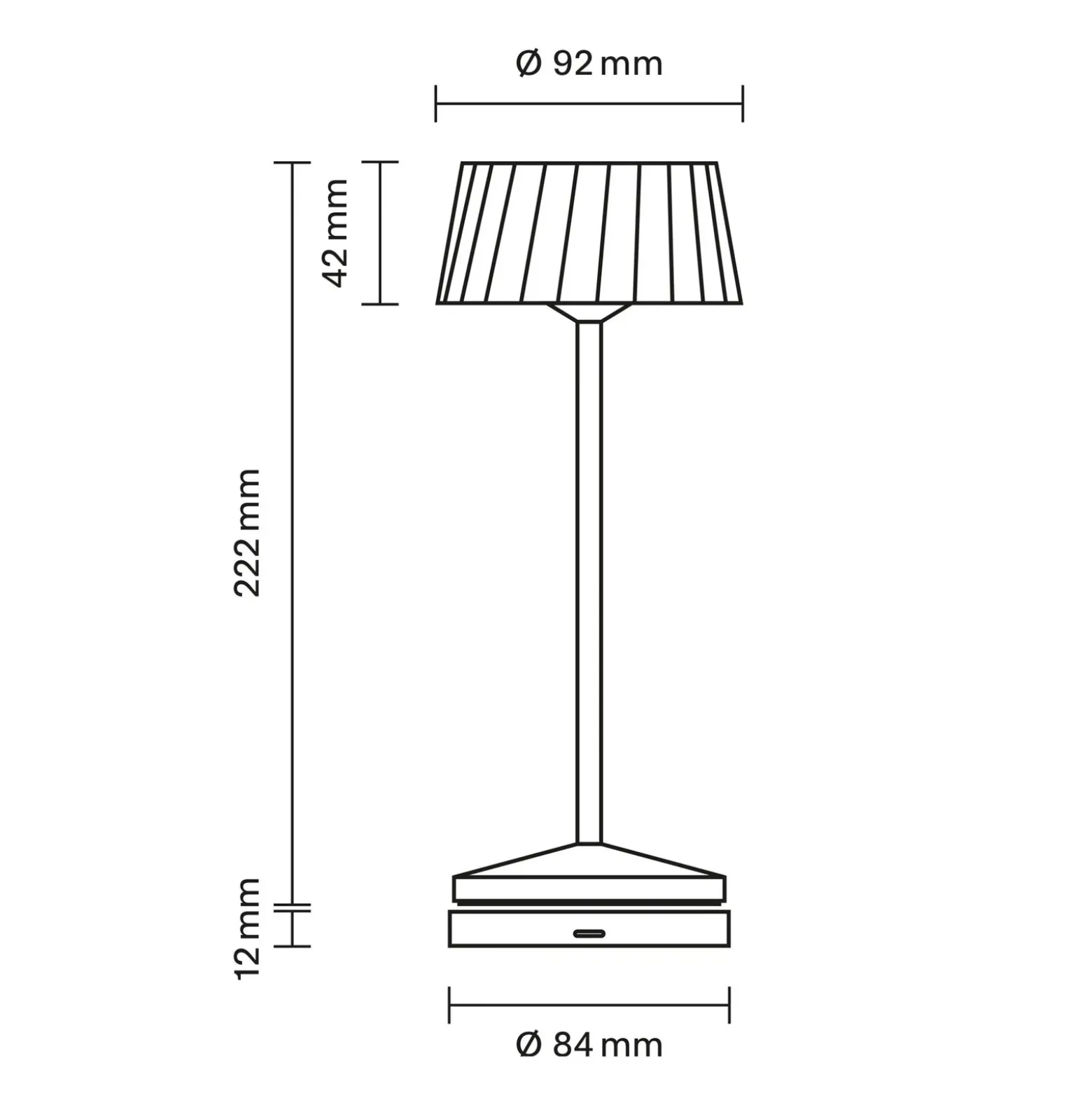 Lámpara de mesa LED recargable Facetta, beige, 22 cm, metal, CCT IP44