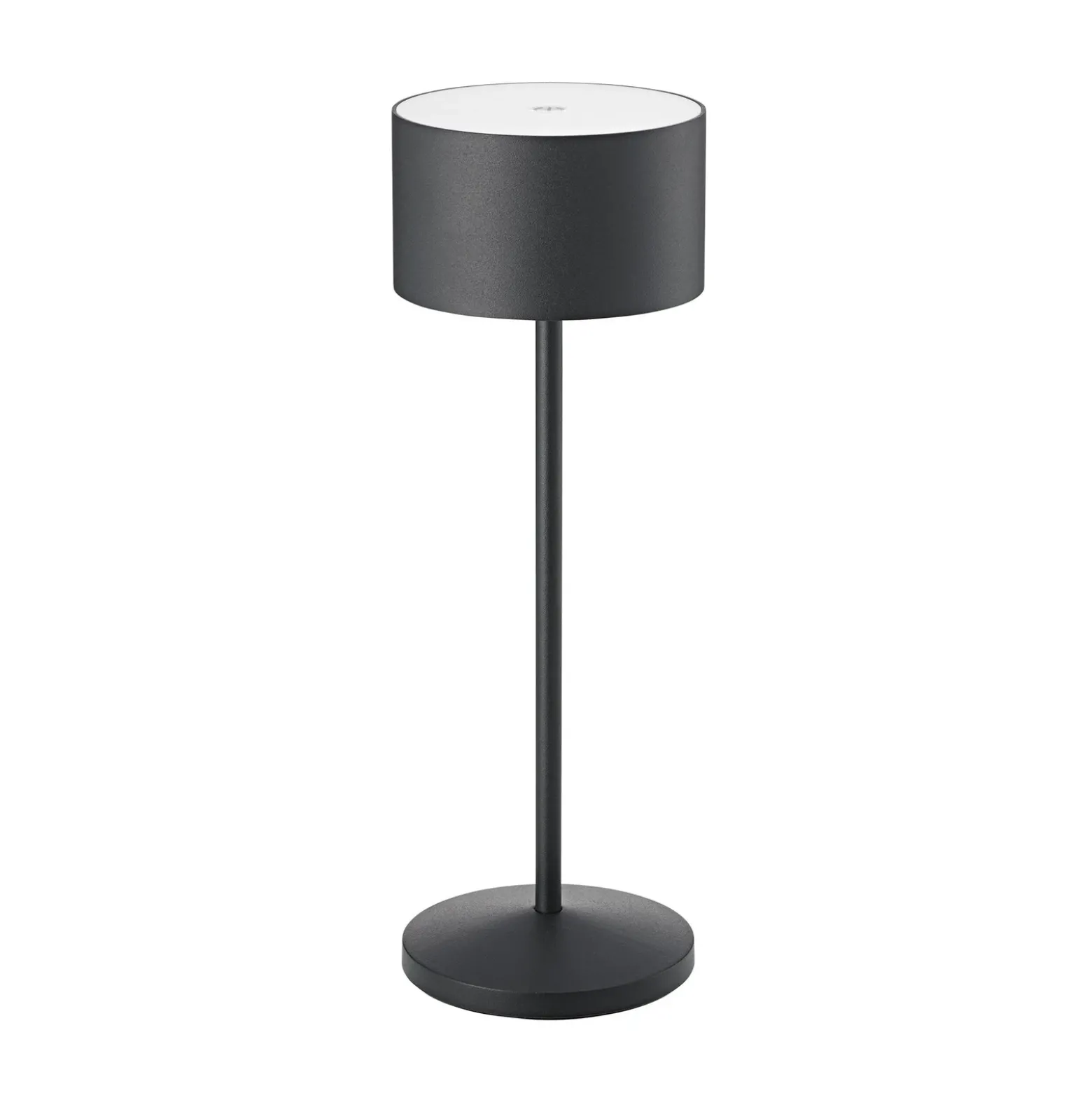 Lámpara de mesa LED recargable Veluna, negro, altura 25 cm IP44 atenuable CCT