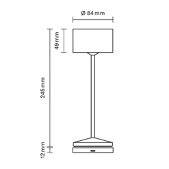 Lámpara de mesa LED recargable Veluna, negro, altura 25 cm IP44 atenuable CCT
