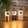 Lámpara de mesa LED recargable Lunari, dorada 16 cm Metal CCT IP44