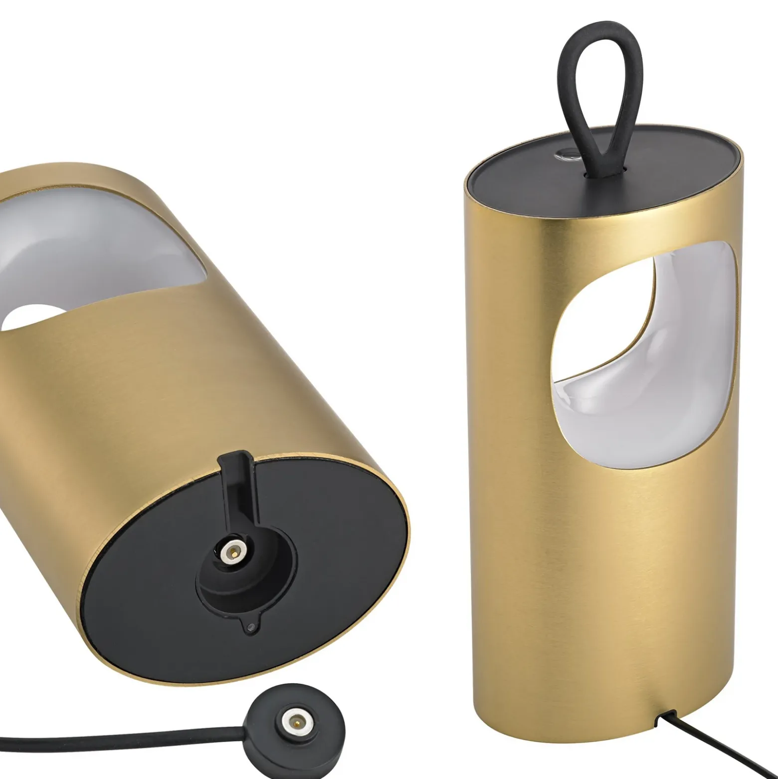 Lámpara de mesa LED recargable Lunari, dorada 16 cm Metal CCT IP44