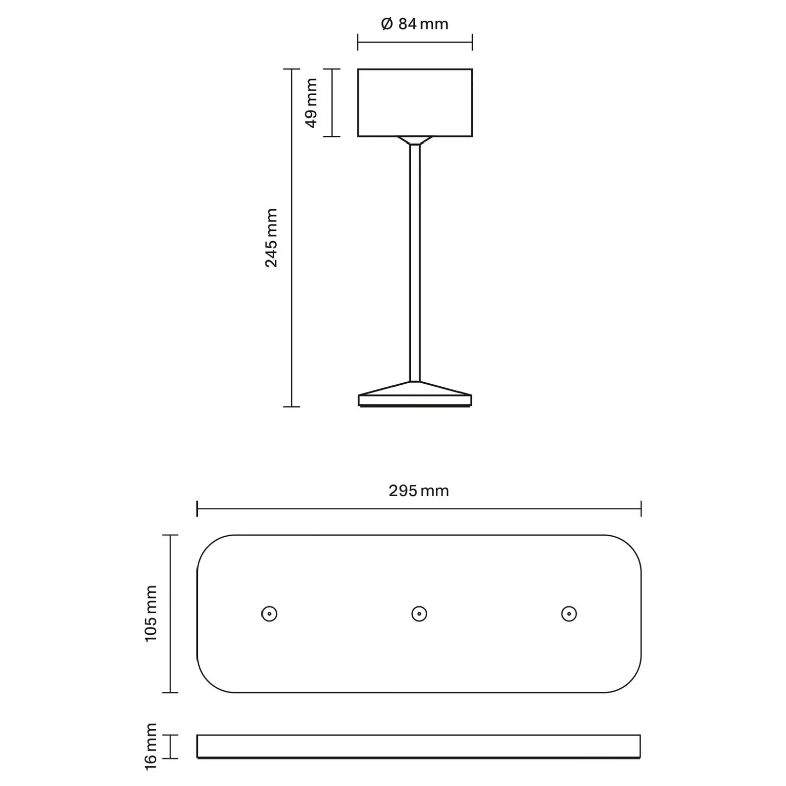 Lámpara de mesa LED recargable Veluna, blanca, juego de 3, 25 cm, IP44