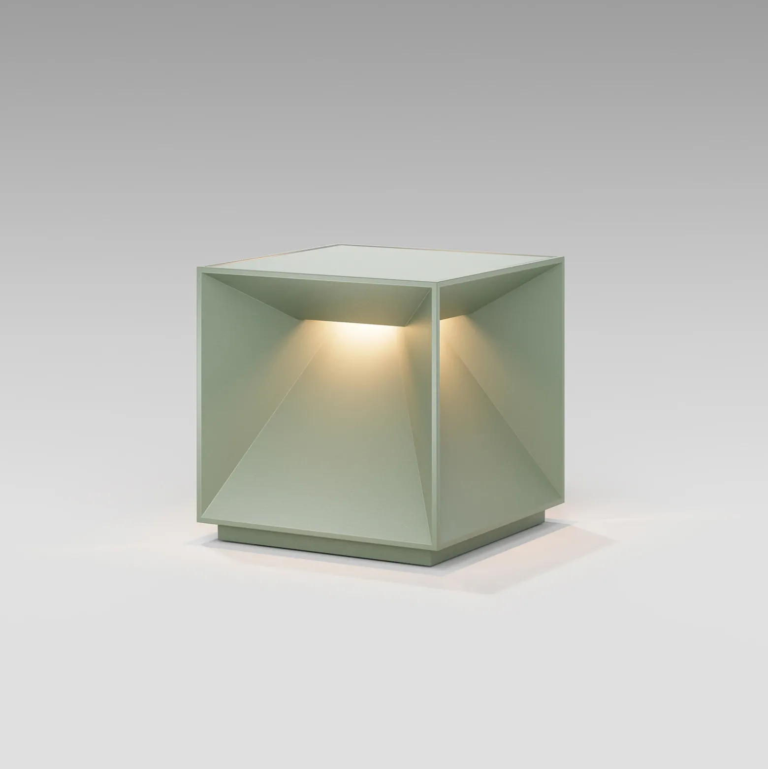 Lámpara de mesa LED recargable Nutalis, verde salvia, IP54, atenuable