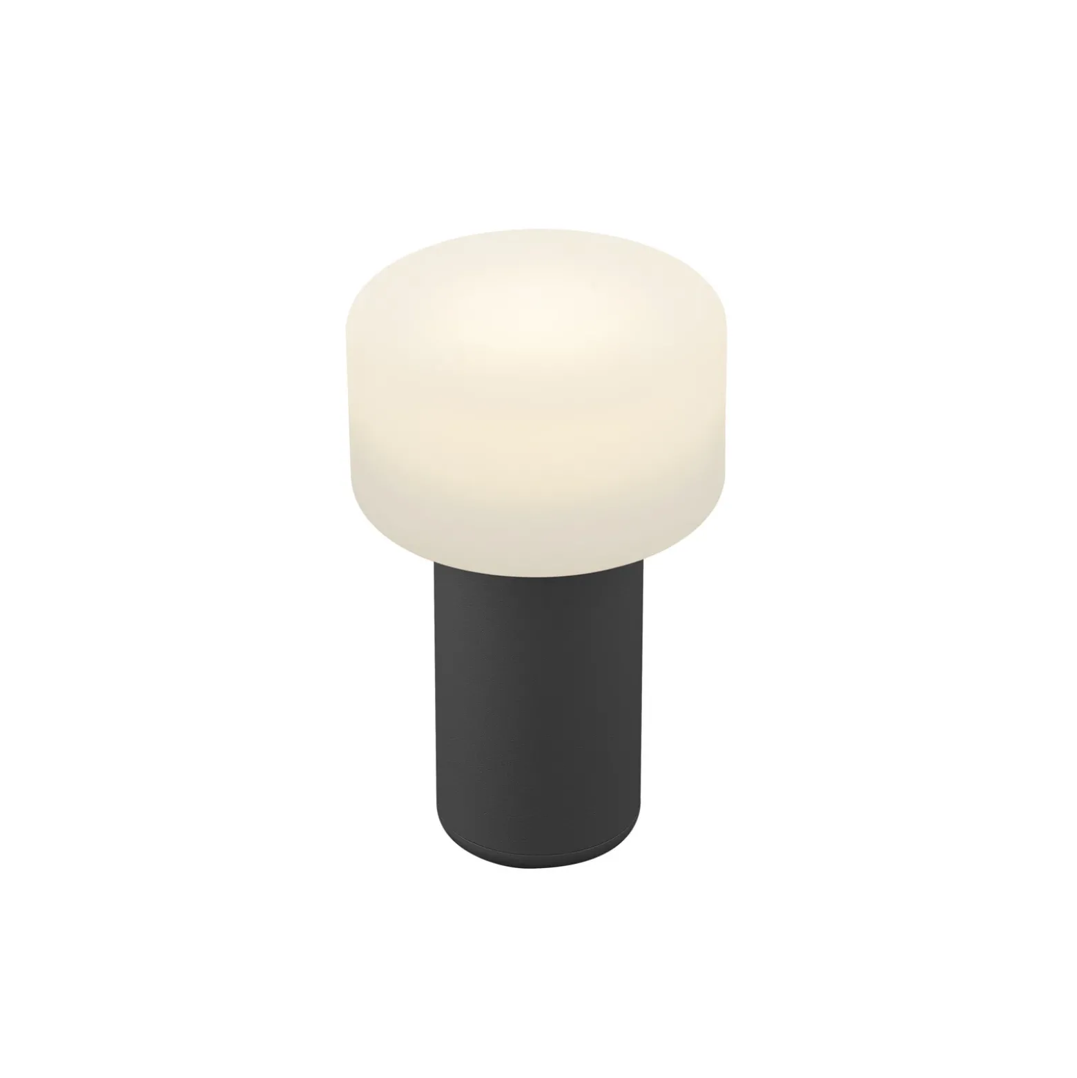Lámpara de mesa LED recargable Tiny-B, negra, altura 13 cm, IP54, USB