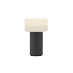 Lámpara de mesa LED recargable Tiny-B, negra, altura 13 cm, IP54, USB