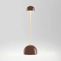 Lámpara de mesa LED recargable MARSET Sips, marrón/dorado, 31 cm, acero