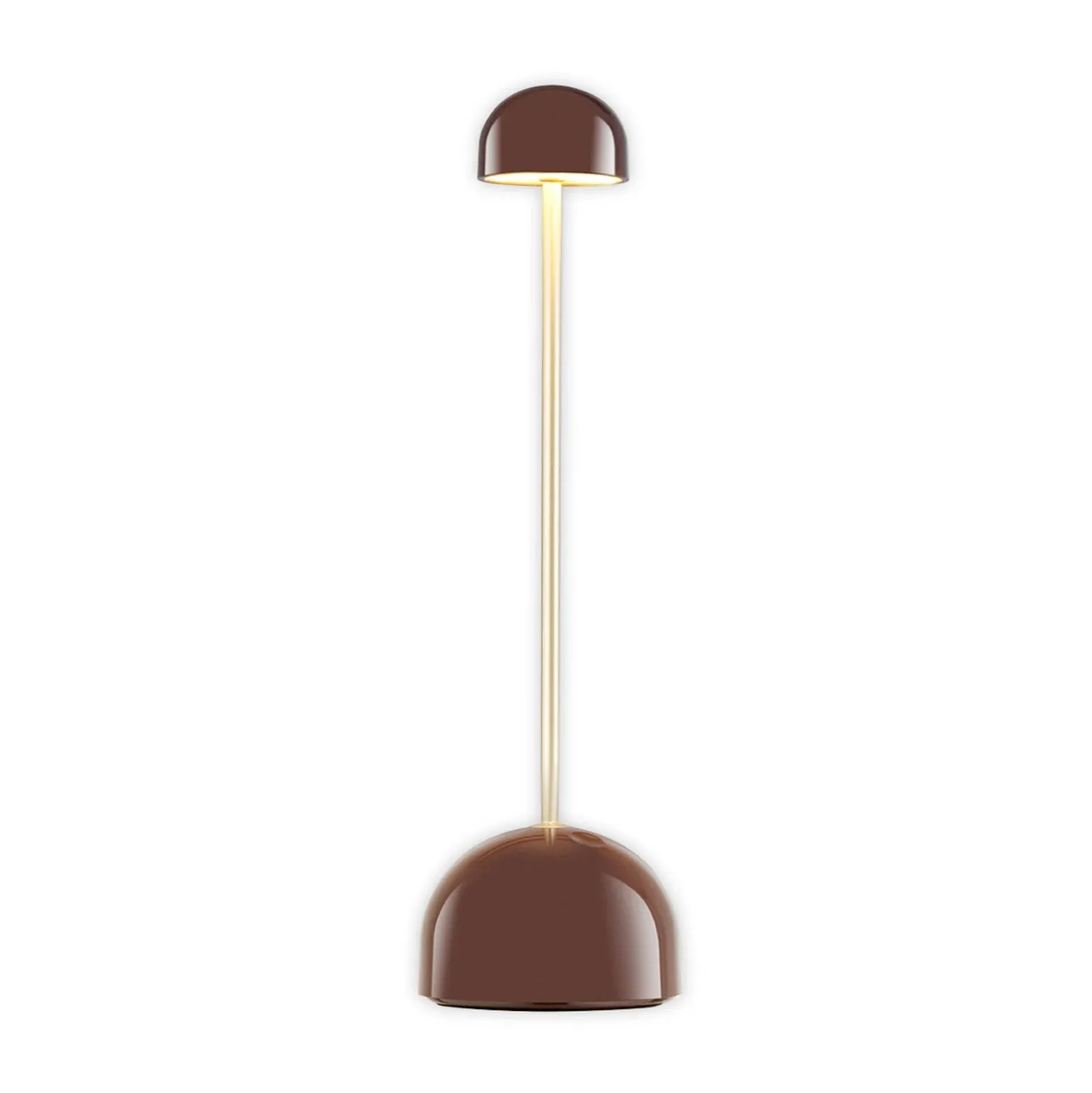 Lámpara de mesa LED recargable MARSET Sips, marrón/dorado, 31 cm, acero