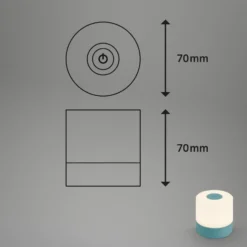 Lámpara de mesa LED recargable Smal, azul, 2.700K, atenuable