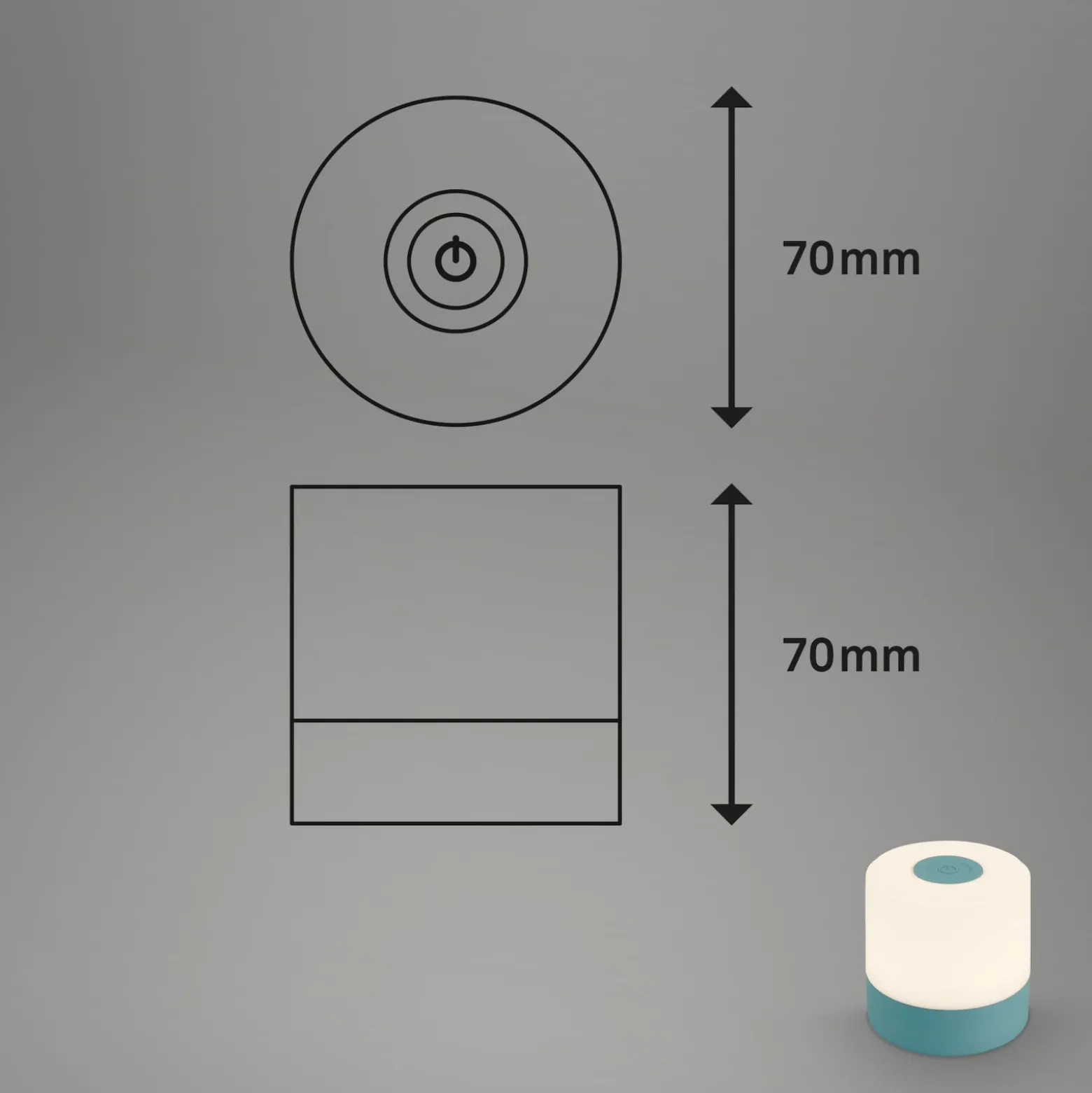 Lámpara de mesa LED recargable Smal, azul, 2.700K, atenuable