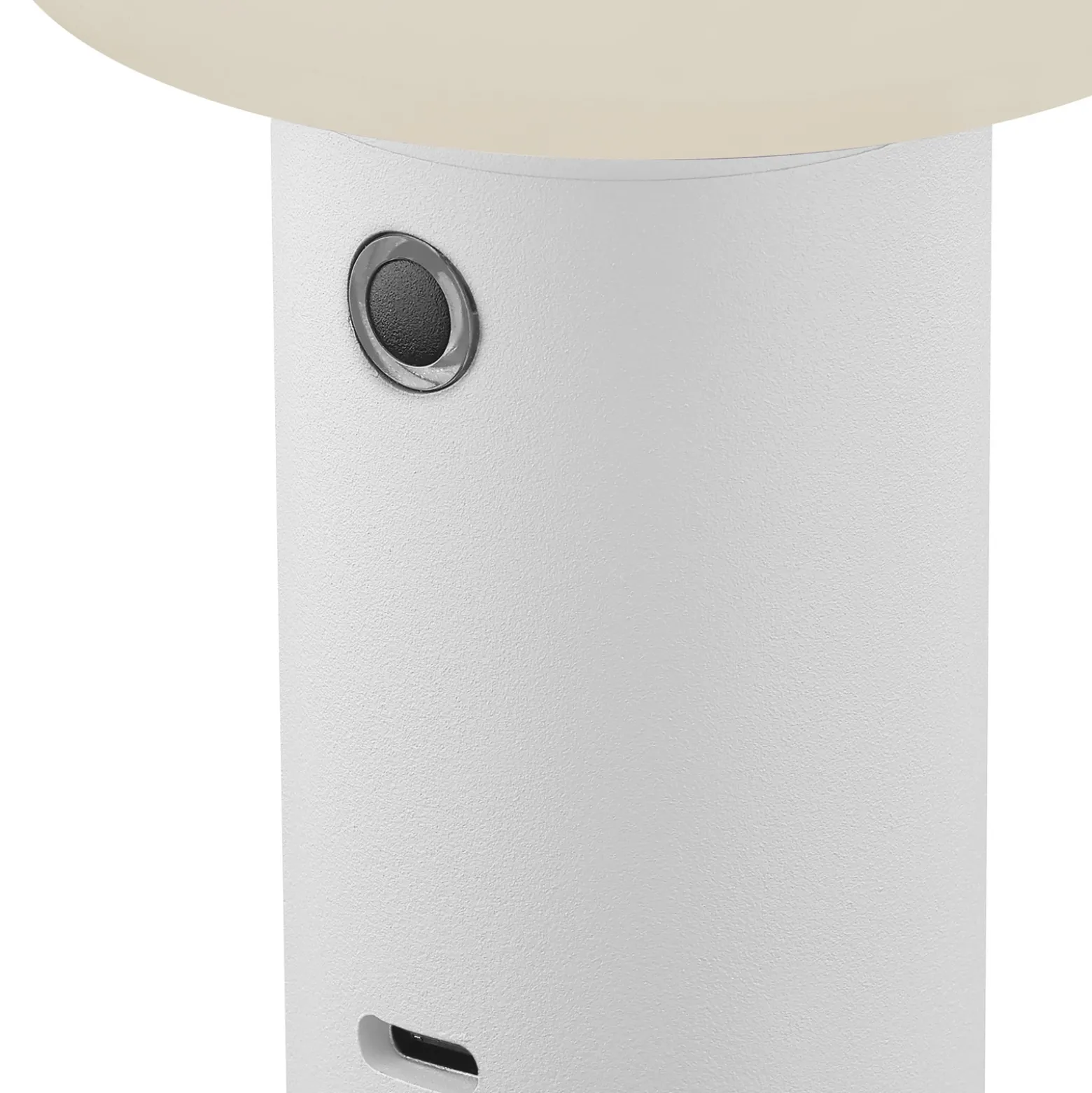 Lámpara de mesa LED recargable Tiny-B, blanca, altura 13 cm, IP54, USB