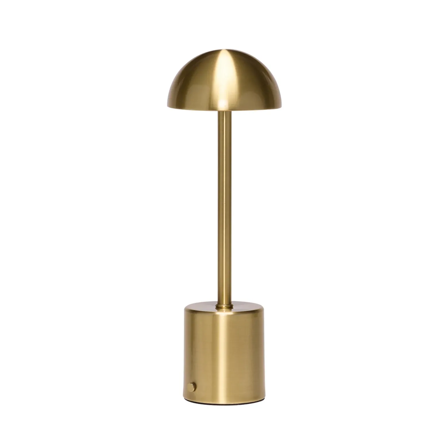 Lámpara de mesa LED recargable Taten, color latón, altura 30 cm, metal