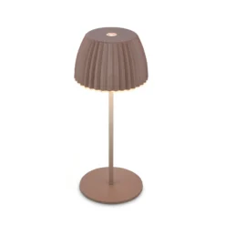 Lámpara de mesa LED recargable Brilo unplugged Riffle, 20 cm, arena oscura
