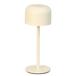 Lámpara de mesa LED recargable Finley, color beige arena, altura 22 cm, metal,