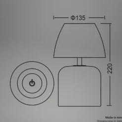 Lámpara de mesa LED recargable Brilo unplugged Cera, antracita, 22 cm