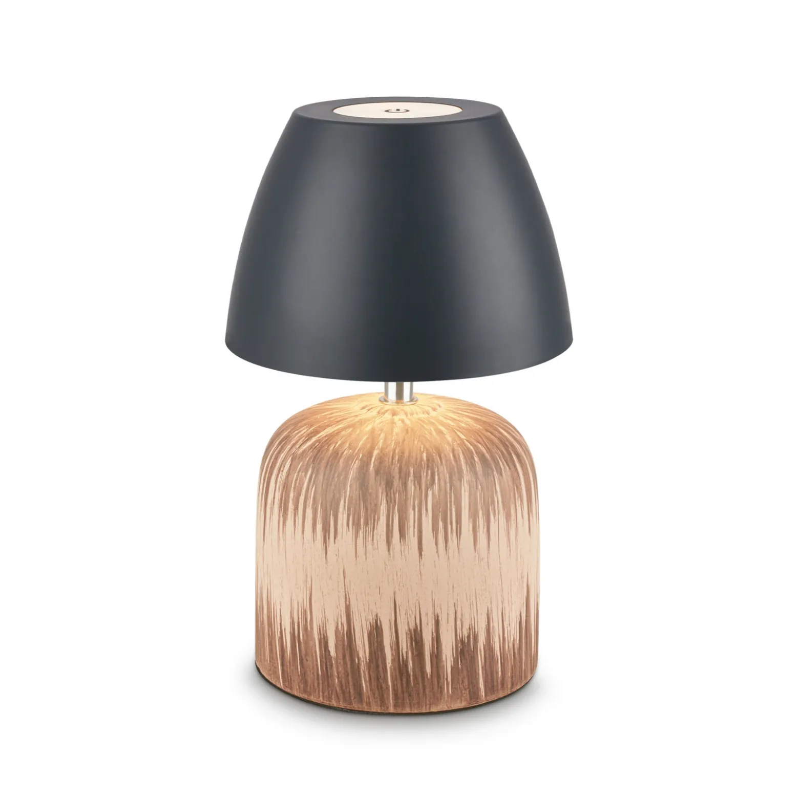 Lámpara de mesa LED recargable Brilo unplugged Cera, antracita, 22 cm