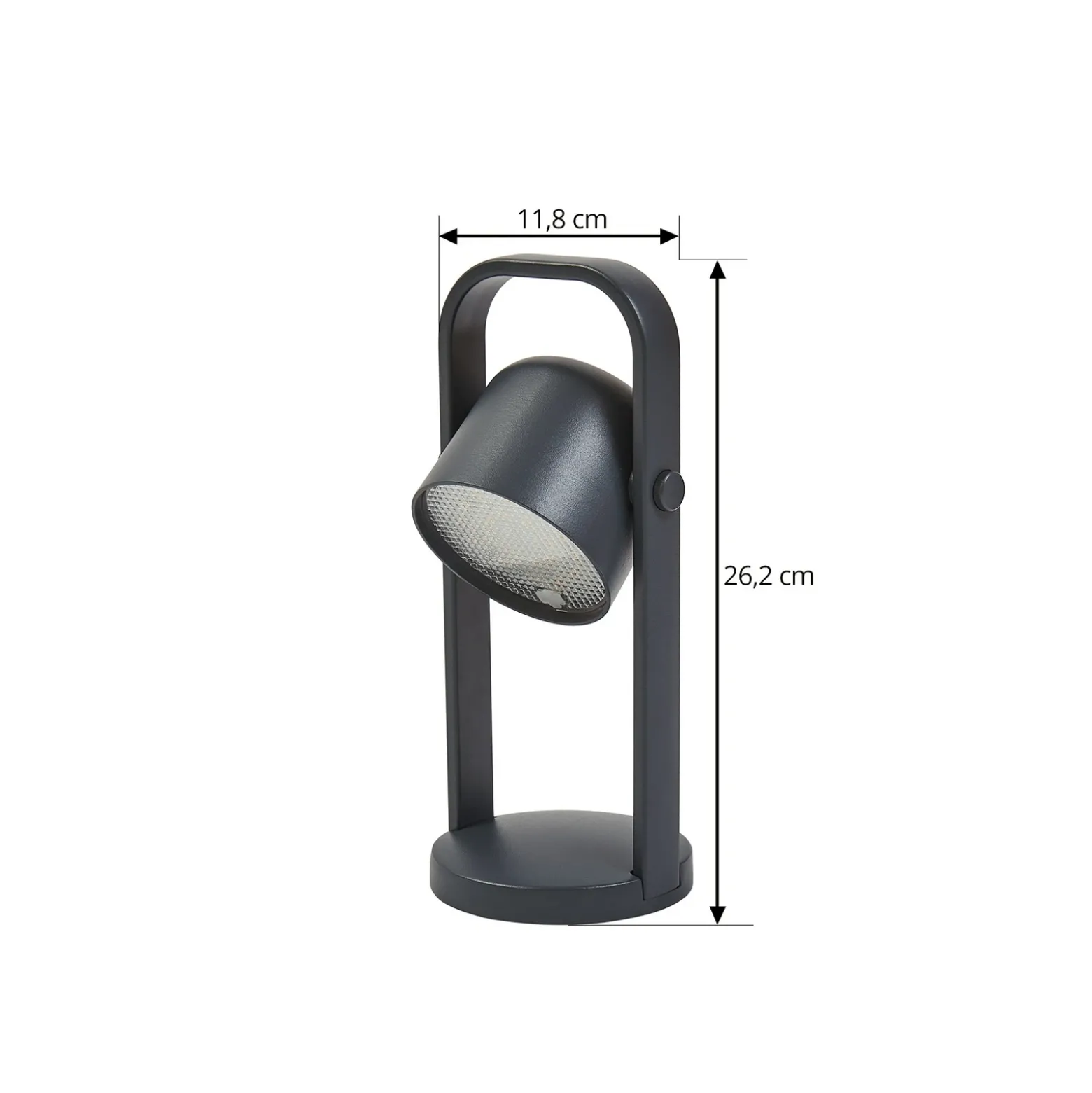 Lámpara de mesa LED recargable Lindby Kalevi, negra, aluminio, CCT