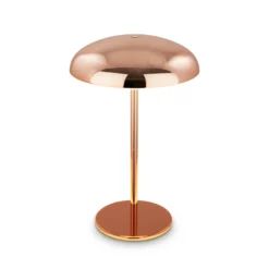 Lámpara de mesa LED recargable Brilo unplugged Caxa, color cobre