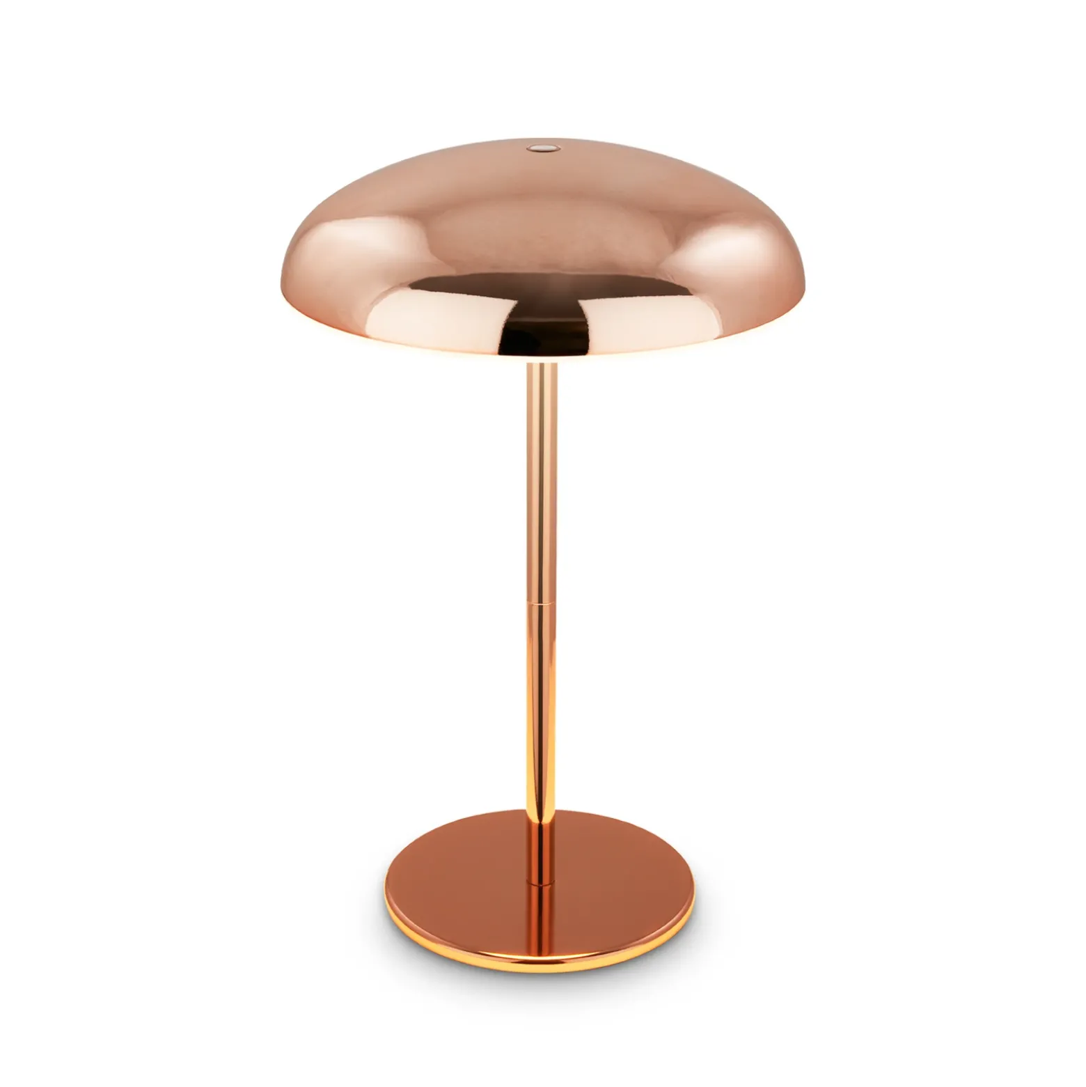 Lámpara de mesa LED recargable Brilo unplugged Caxa, color cobre