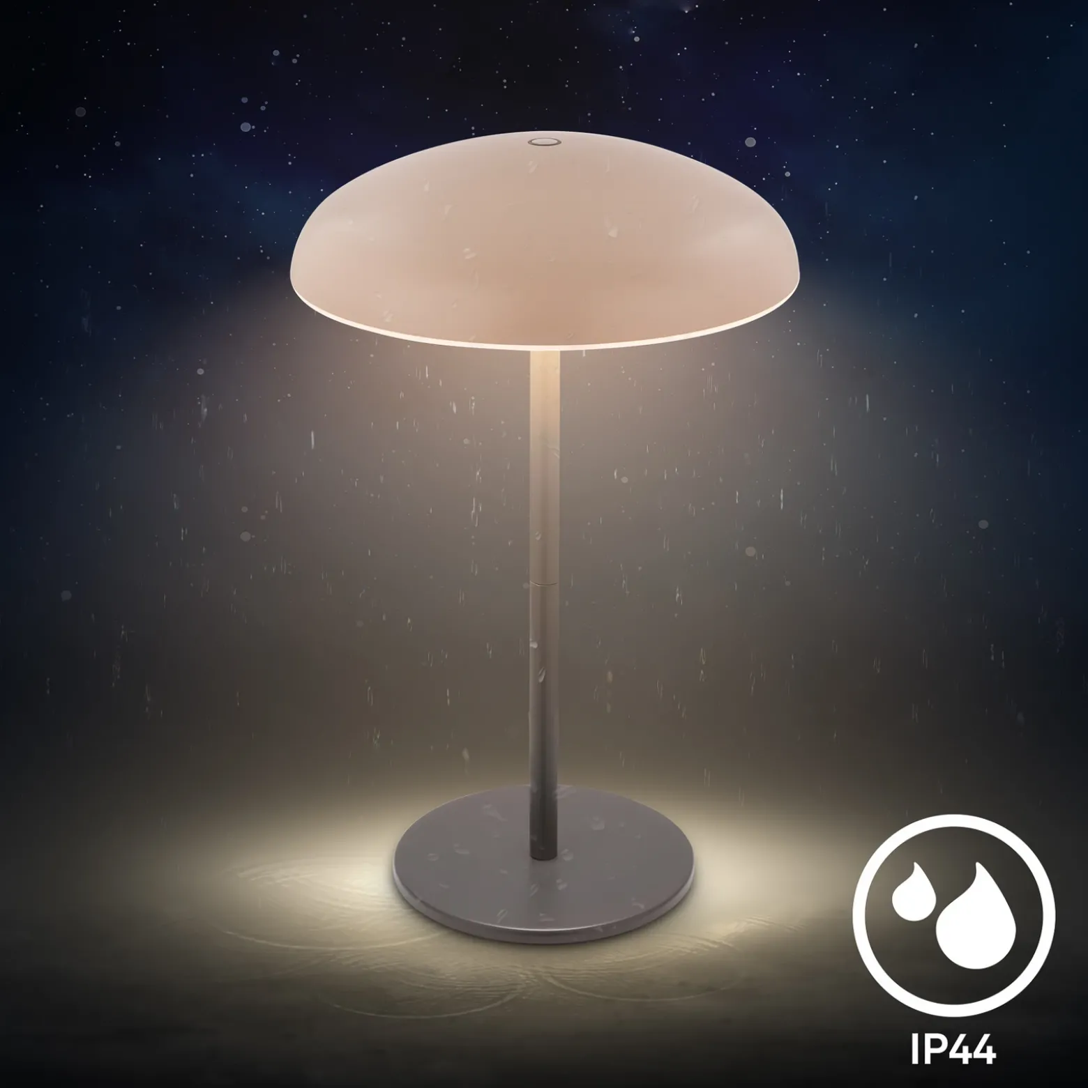 Lámpara de mesa LED recargable Brilo unplugged Caxa, beige/antracita