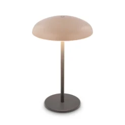 Lámpara de mesa LED recargable Brilo unplugged Caxa, beige/antracita