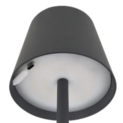 Lámpara de mesa LED recargable Vannie, negra, altura 36 cm, IP44