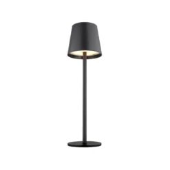 Lámpara de mesa LED recargable Vannie, negra, altura 36 cm, IP44