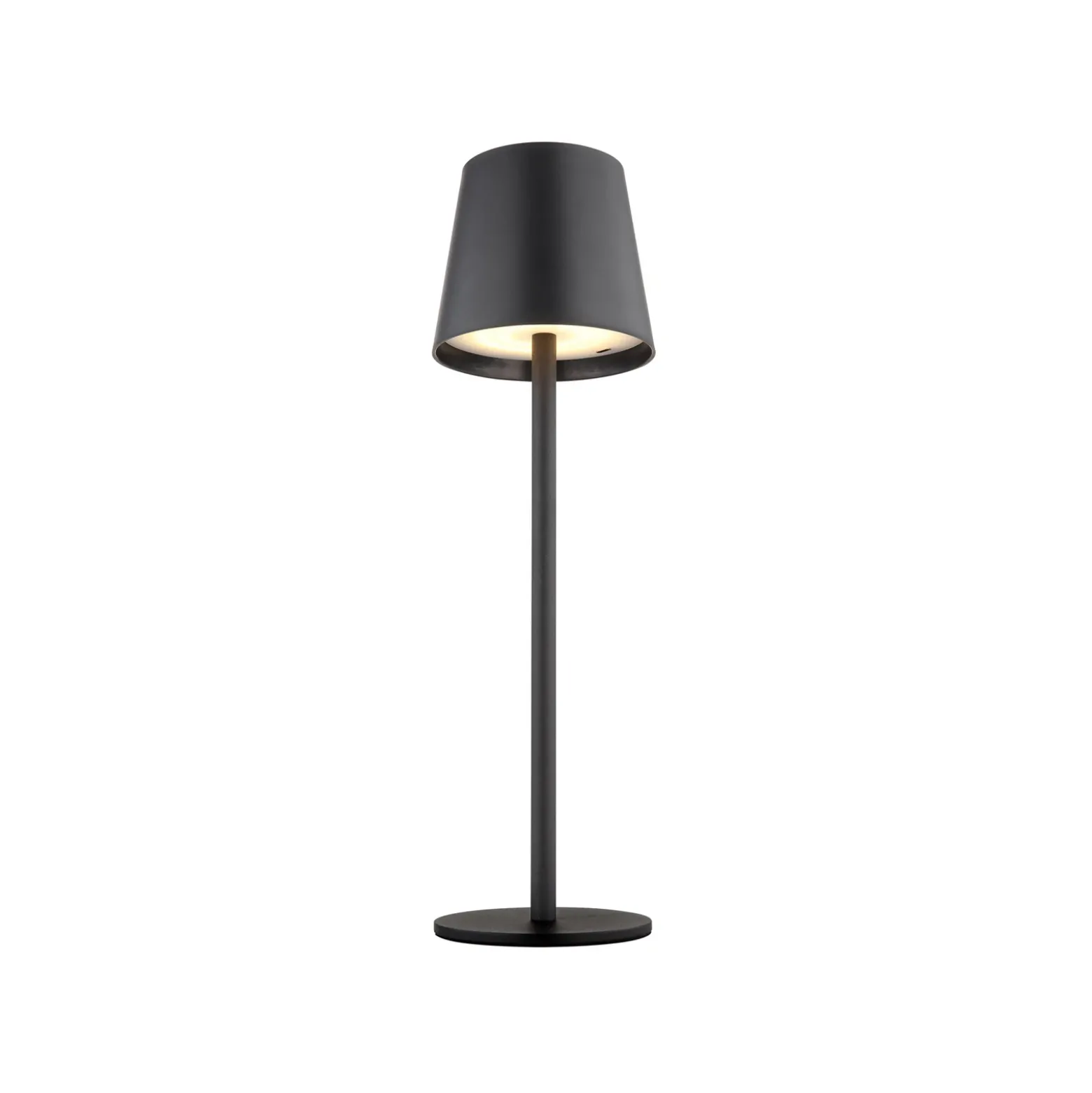 Lámpara de mesa LED recargable Vannie, negra, altura 36 cm, IP44