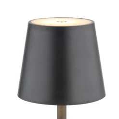 Lámpara de mesa LED recargable Vannie, negra, altura 36 cm, IP44