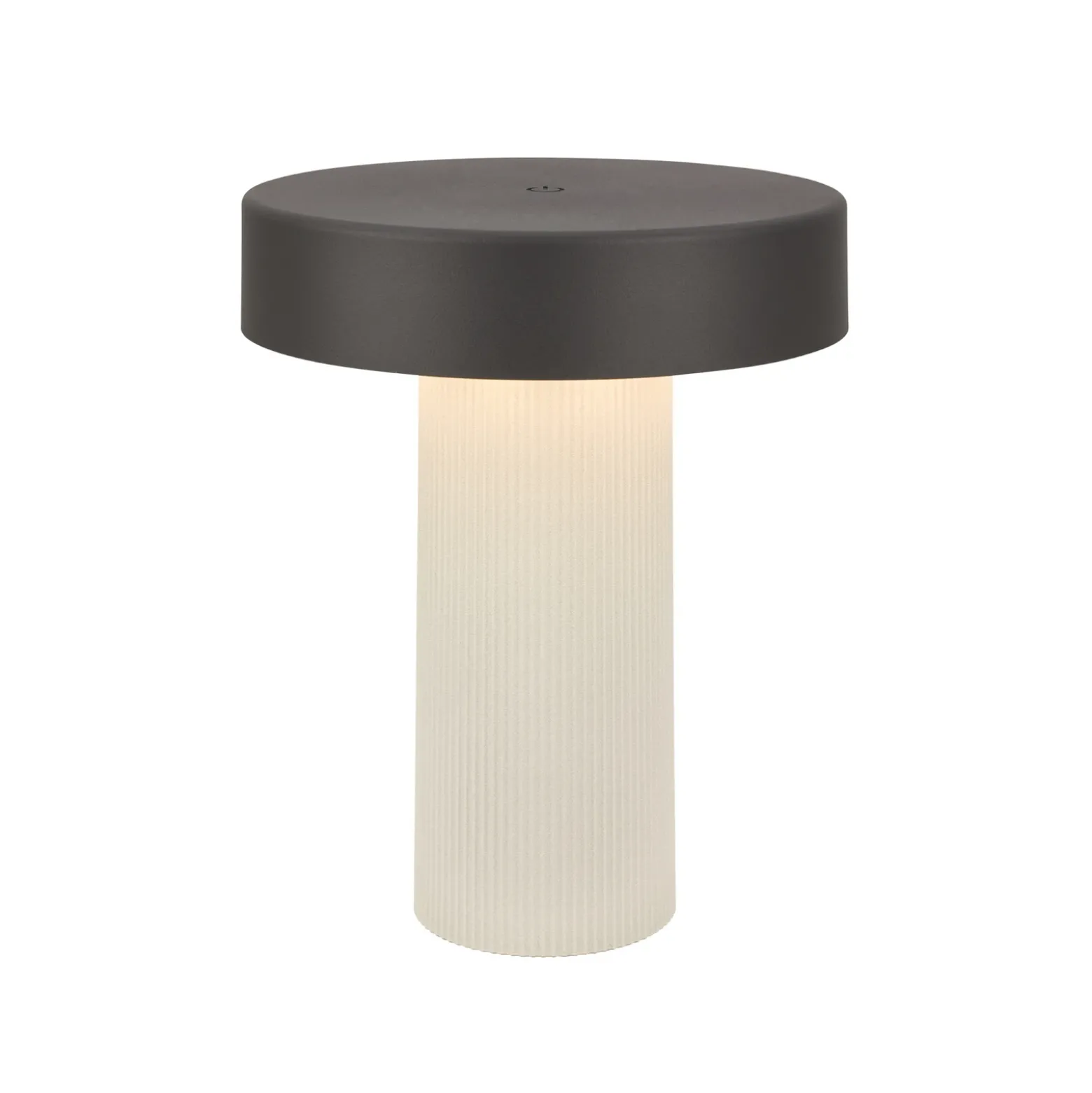 lámpara de mesa LED recargable Bito, antracita/blanco, altura 20 cm, IP44