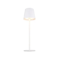 Lámpara de mesa LED recargable Vannie, blanca, altura 36 cm, IP44