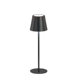 Lámpara de mesa LED recargable Viletto, negra, IP54