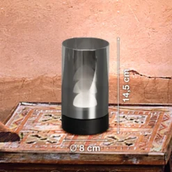 Lámpara de mesa LED recargable Fenya, negro/gris humo Altura 14 cm IP54