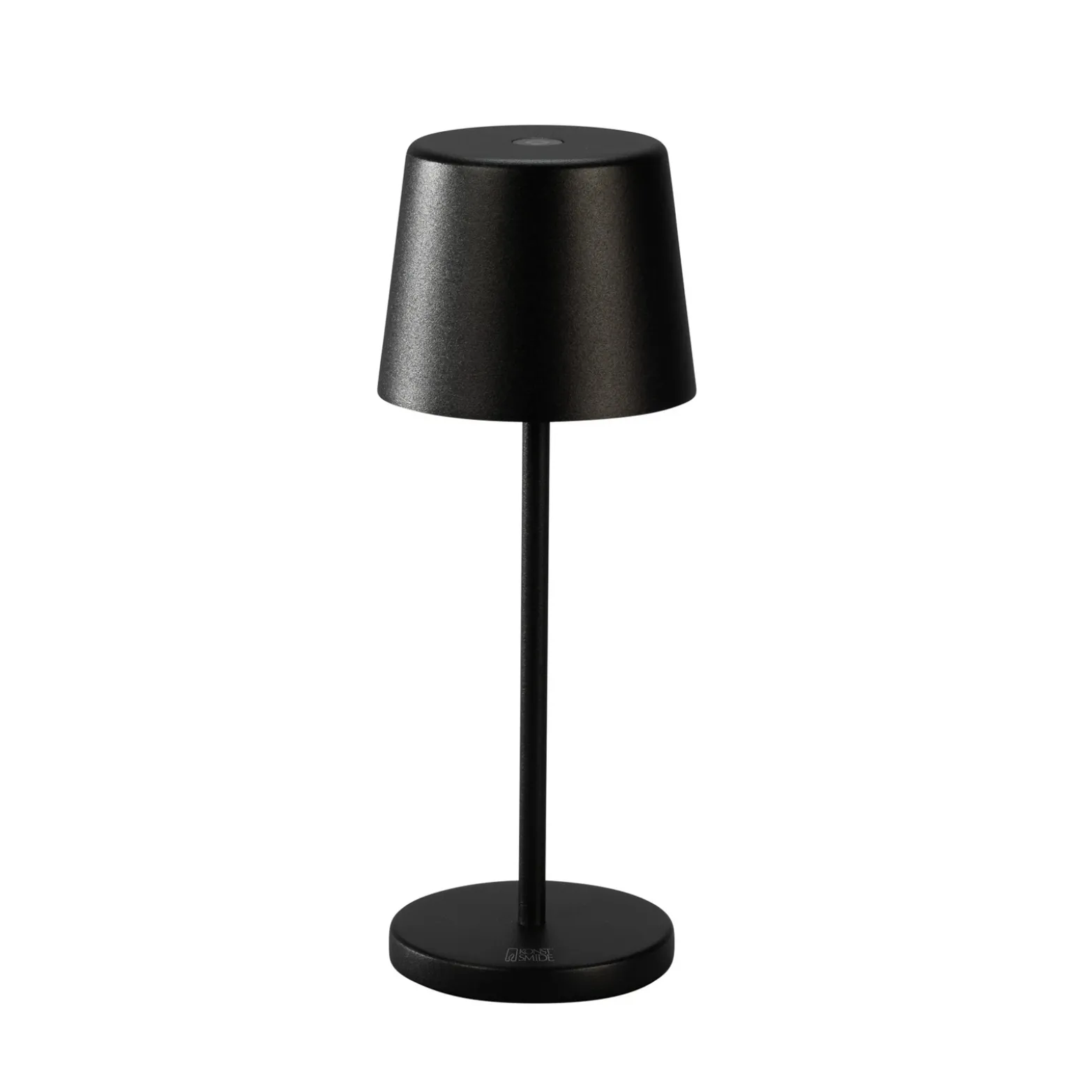 Lámpara de mesa LED recargable Vence, altura 22 cm, negro, IP54, USB