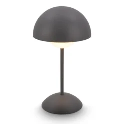 Lámpara de mesa LED recargable Kugle, antracita, metal, IP44, atenuable.