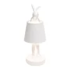 Lámpara de mesa LED recargable KARE Animal Rabbit, blanca, IP54, 29 cm