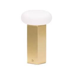 Lámpara de mesa LED recargable LOW, color latón, altura 20 cm, metal