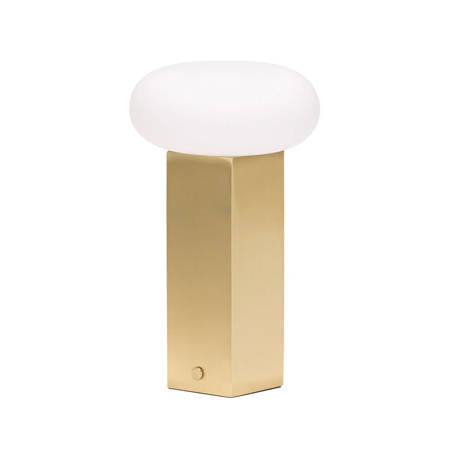 Lámpara de mesa LED recargable LOW, color latón, altura 20 cm, metal