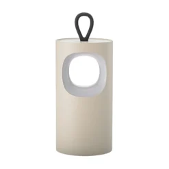 Lámpara de mesa LED recargable Lunari, beige, 16 cm, metal, CCT IP44