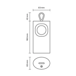 Lámpara de mesa LED recargable Lunari, beige, 16 cm, metal, CCT IP44