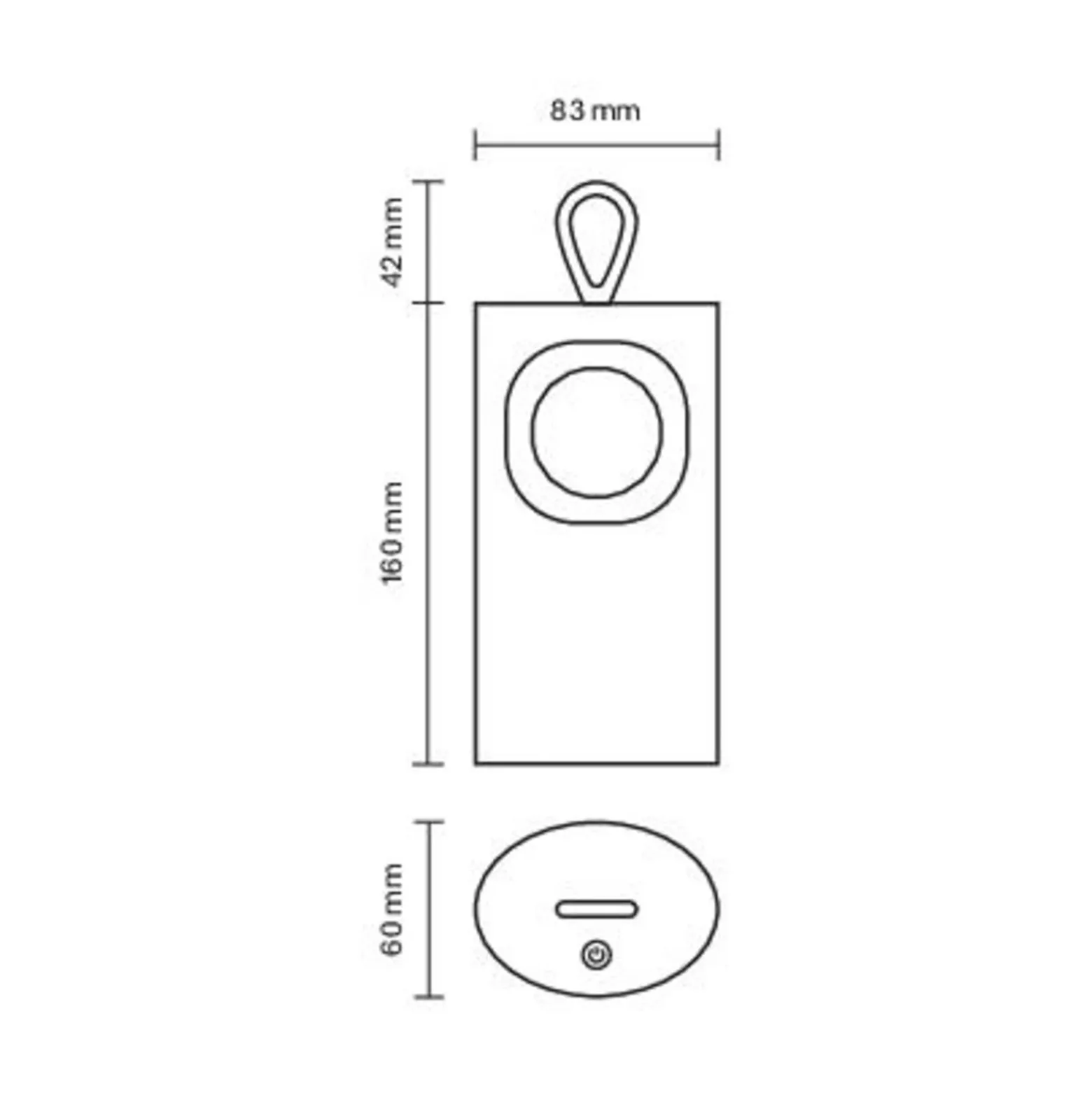 Lámpara de mesa LED recargable Lunari, beige, 16 cm, metal, CCT IP44