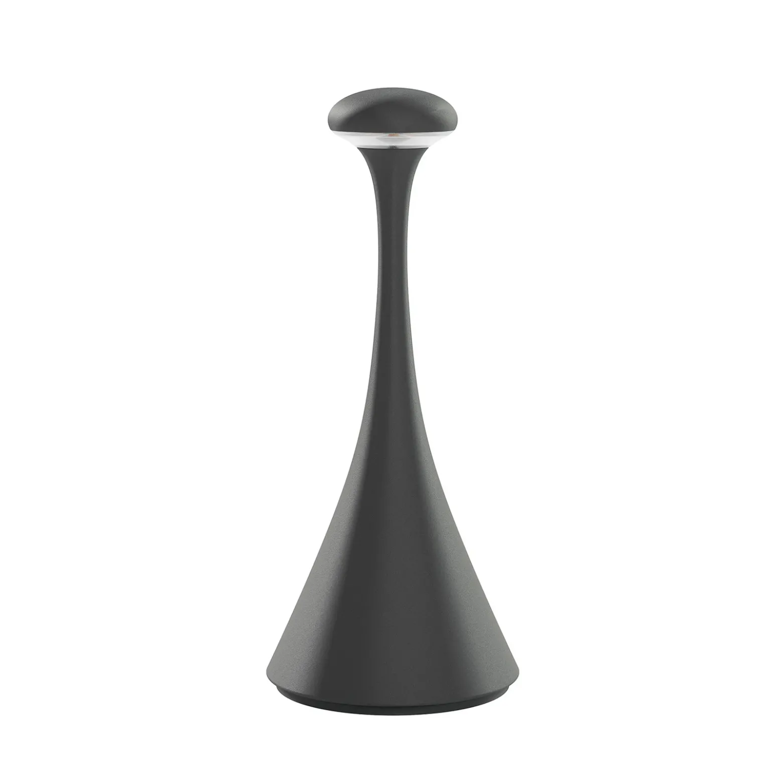 Lámpara de mesa LED recargable Nudrop mini, gris grafito, IP54, atenuable
