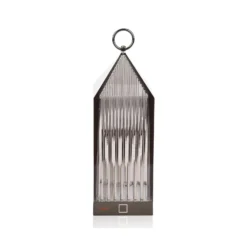 Lámpara de mesa LED recargable Kartell Lantern, color humo, material reciclado,