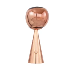 Lámpara de mesa LED recargable Melt de Tom Dixon, color cobre, altura 29 cm