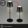 Lámpara de mesa LED recargable Kiki, negra, IP44, 3.000K