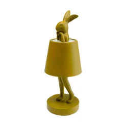 Lámpara de mesa LED recargable KARE Animal Rabbit, verde, IP54, 29 cm