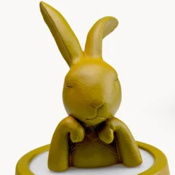 Lámpara de mesa LED recargable KARE Animal Rabbit, verde, IP54, 29 cm
