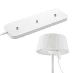 Lámpara de mesa LED recargable Facetta, juego de 3, blanco, 22 cm, IP44