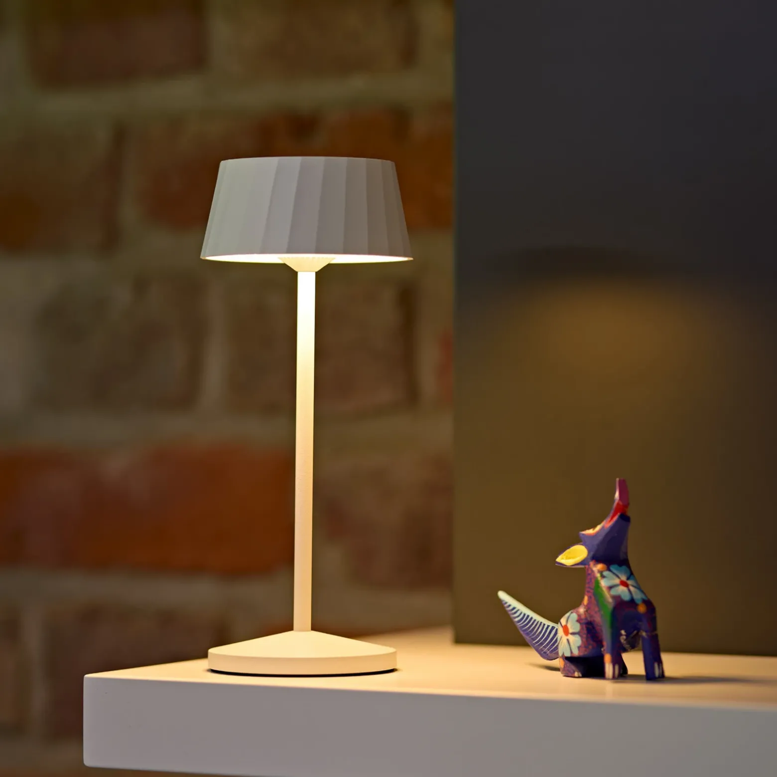 Lámpara de mesa LED recargable Facetta, juego de 3, blanco, 22 cm, IP44